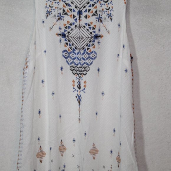 Ecote womens dress size M white printed cutout back mini shift sleeveless casual - Picture 4 of 11